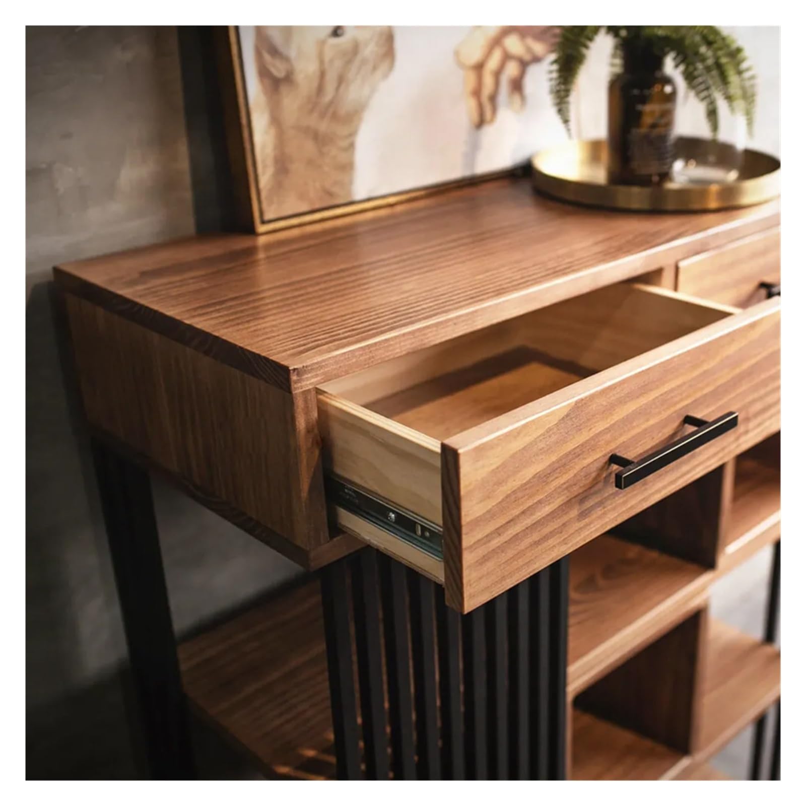 Credenza in stile fattoria Mobile buffet, armadietto in legno con cassetti, mobiletto portaoggetti for ingresso, credenze e credenze, mobiletto decorativo for sala da pranzo, camera da letto, corridoi
