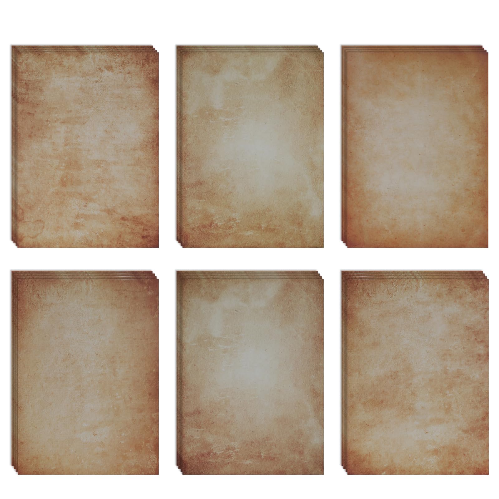 Writing Letter Papers 96 Sheets/ 6 Styles, DIN A4 Vintage Design Craft Certificate Document Papers, Vintage Printer Parchment Paper Old for Writing Printing DIY (Vintage-G)