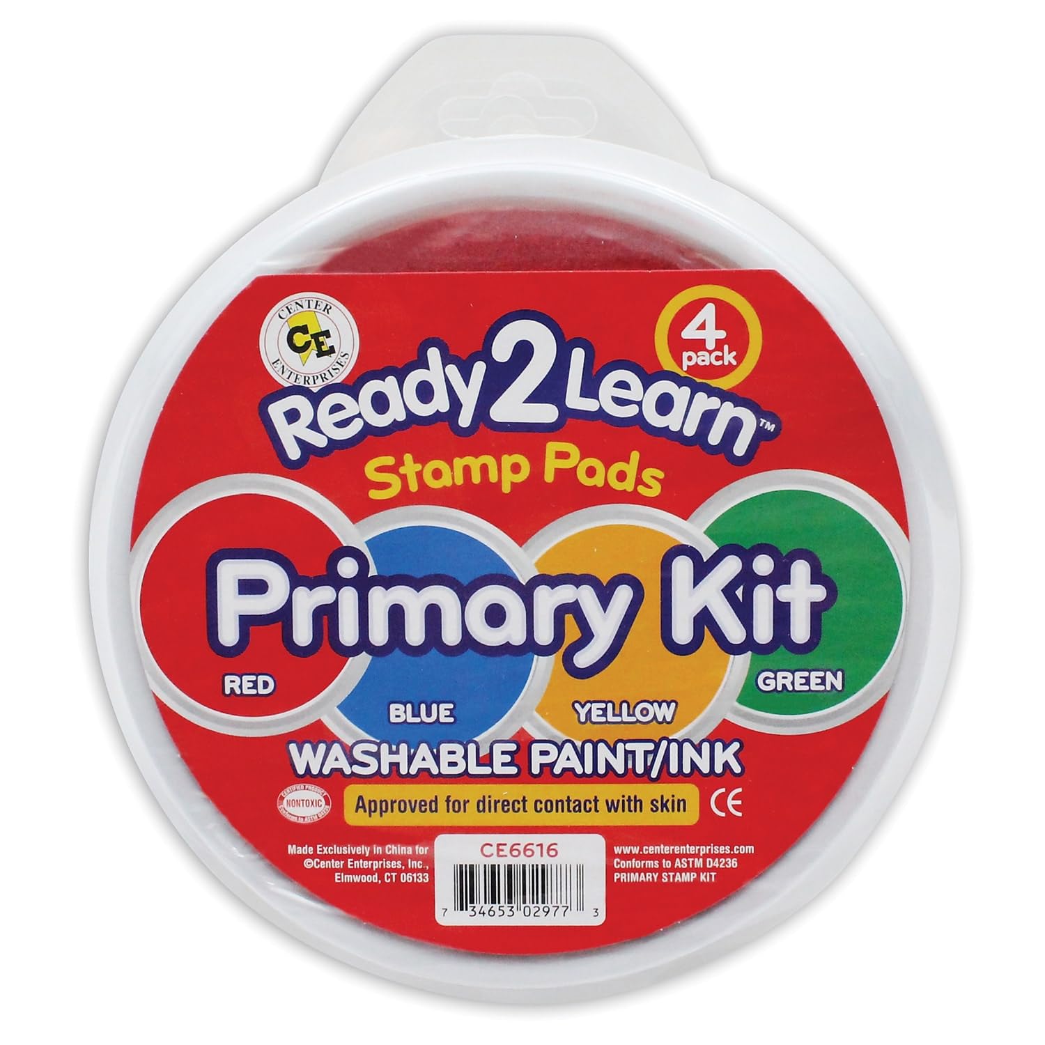 Center Enterprises Ready2Learn Washable paint/Ink Stamp Pads primary set of 4