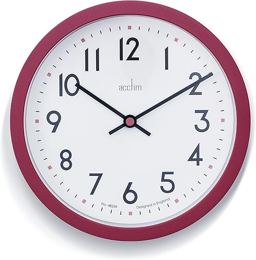 Acctim Elstow Small Kitchen Wall Clock Quartz Retro Style Clay 20cm