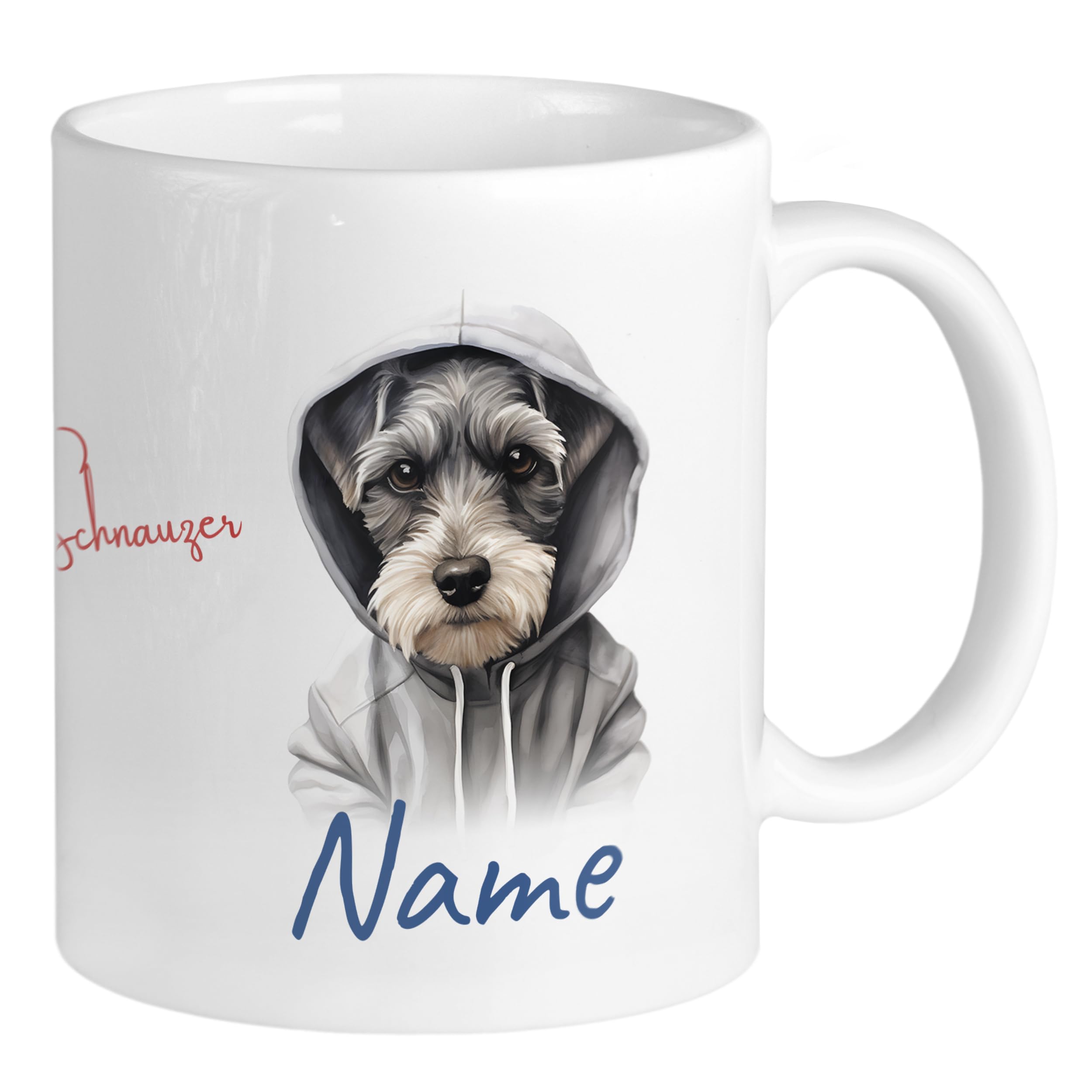Taza Schnauzer Patrón Con Nombre Personalizable De Cerámica | Envío Gratis