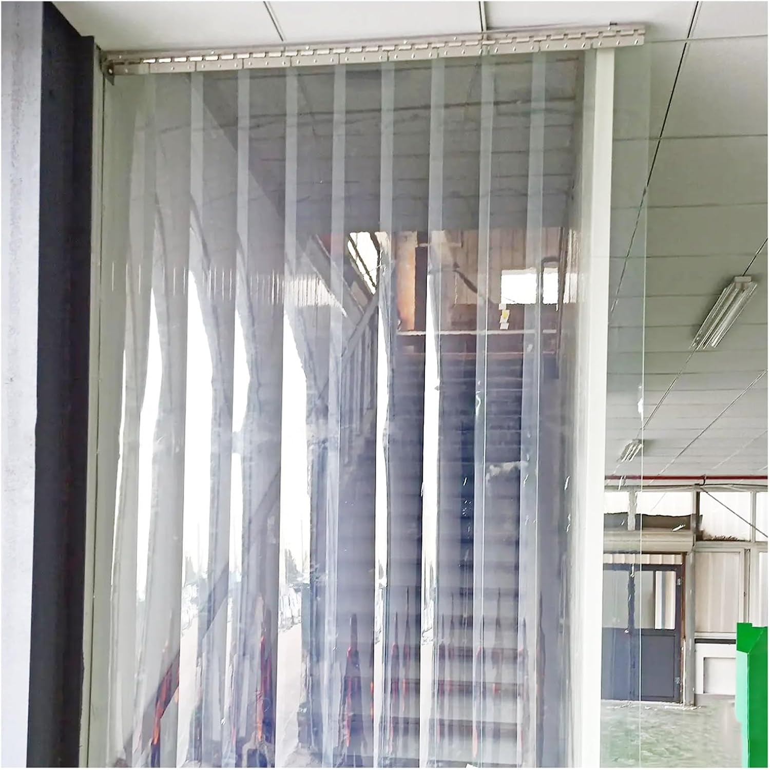 PVC Door Strips Clear Vinyl Curtain,Transparent PVC Waterproof Door Curtain Kit，Clear Plastic Vinyl Strip Doors for Freezer, Commercial,Freezers,Warehouse Doors(225x210cm/88.58x82.68in)
