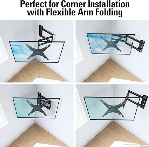 Miniatura 4 de MOUNTUP MU0047 - Soporte de pared para TV de brazo largo para la mayoría de televisores de 26 a 65 pulgadas, soportes de TV de esquina con brazo de