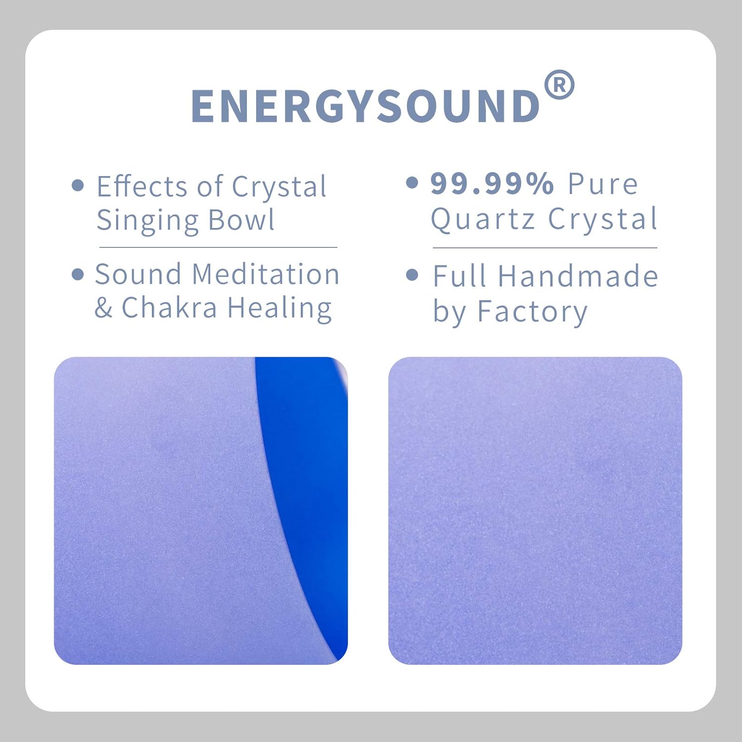 Blue Colored Frosted G Note Throat Chakra Quartz Crystal Singing Bowl 8 inch mallet and o-ring included