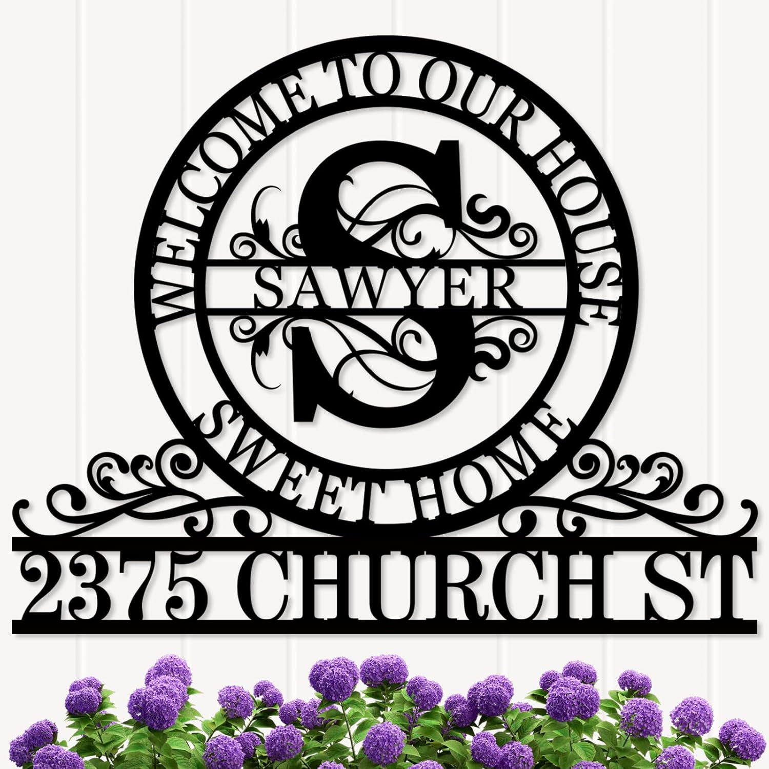 Personalized Address Sign with Last Name Custom Street