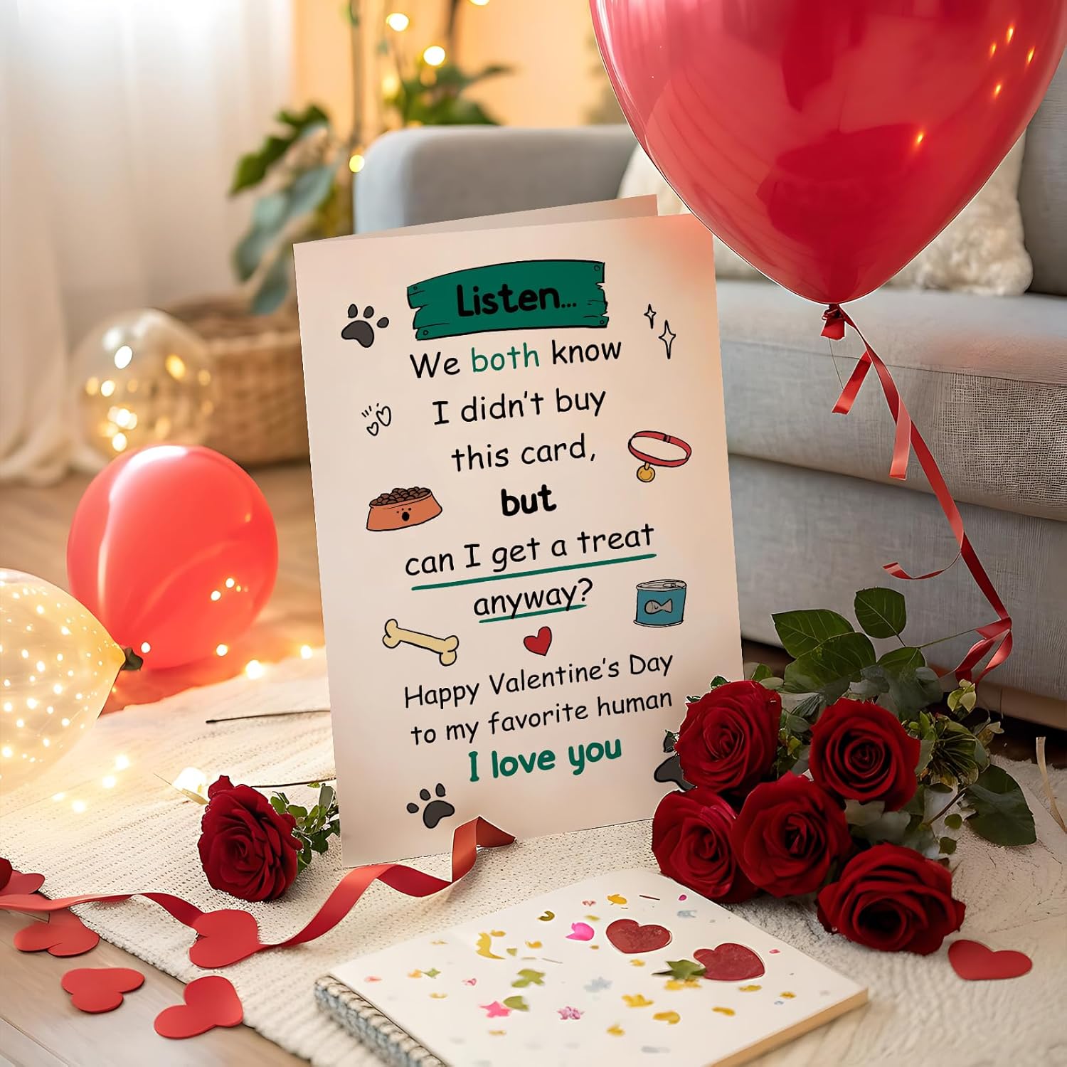 Alzombi Funny Valentine's Day Card from Dog, Valentines Day Card for Dogs Mom or Dogs Dad, Cute Dog Valentines Cards Gifts for Him Her - Image 5