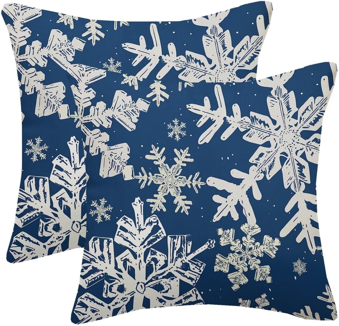 AELUTYSH Navy Blue Christmas Pillow Covers 18x18 Inch Set