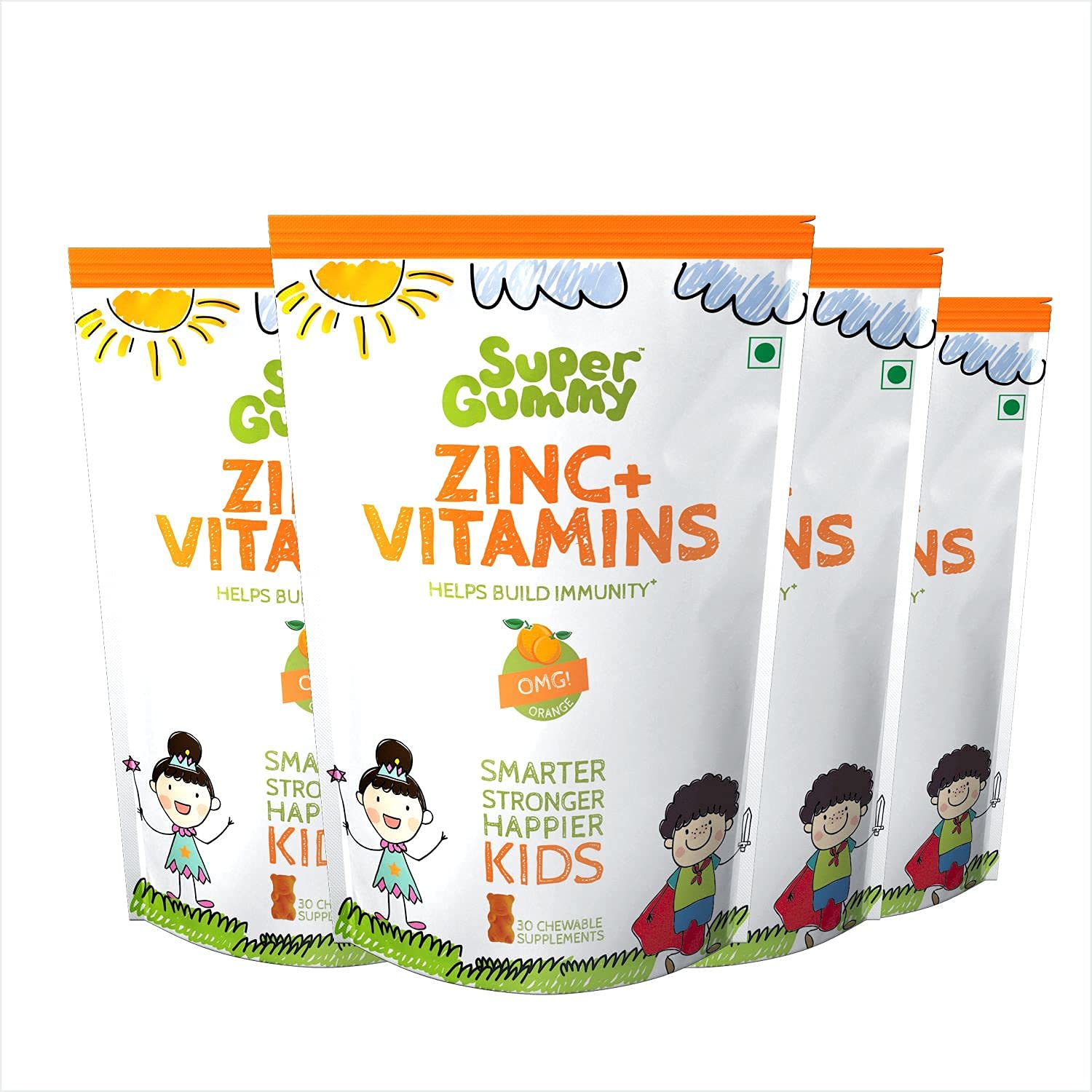 Super Gummy Zinc & Vitamin C Immunity Booster Gummies for Kids (30 Chewable Gummy Bears) - Pack of 3 (B092W9CH9X) Amazon Price History, Amazon Price Tracker