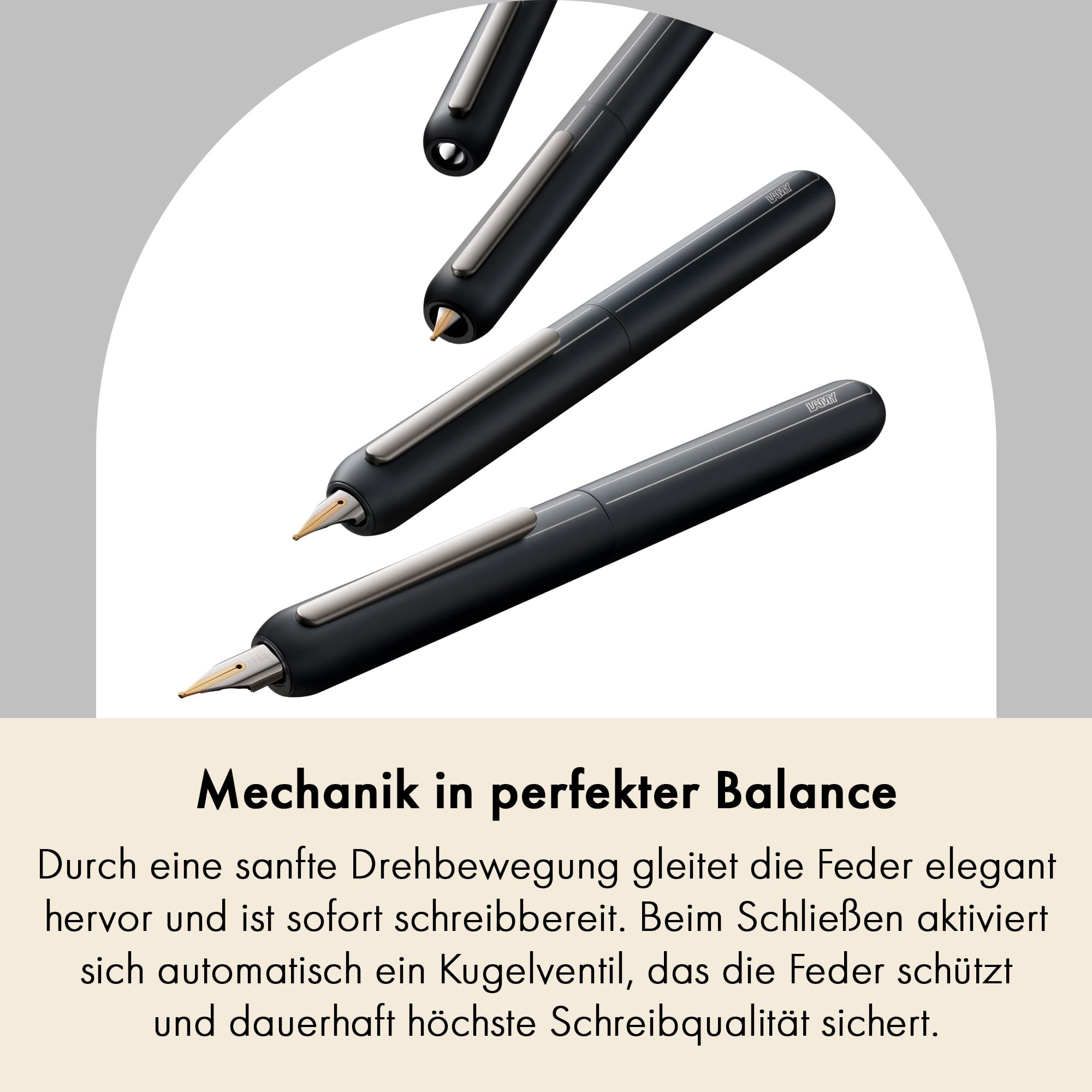 Lamy dialog black Füller - kappenloser Füllhalter mit Drehmechanismus -14 kt. Goldfeder, partiell platiniert & in Strichbreite EF – inkl. Tintenpatrone T 10 blau & Konverter Z 27 – Rechtshänder