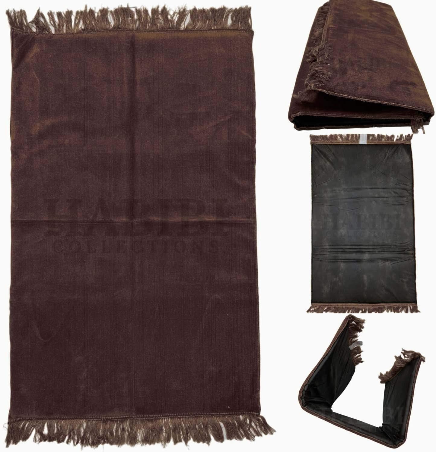 BROWN COLOUR THICK 1" thick SOFT sponge PADDED PRAYER MAT RUG musallah(27"x 42") 760+g.ADULT SIZE