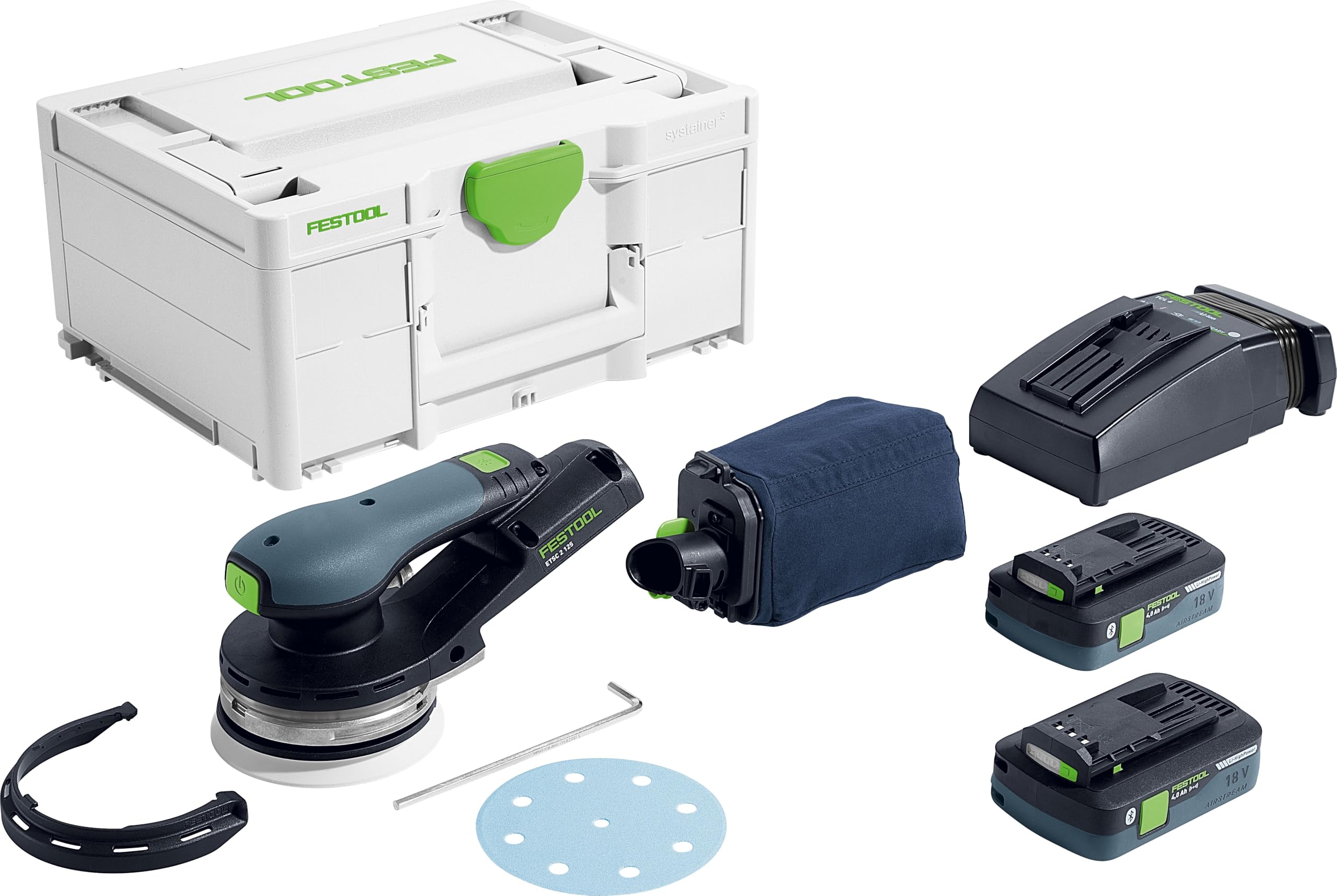 Festool ETSC 2 125 18v Cordless 125mm Eccentric Sander 2  4.0ah Batteries 577737