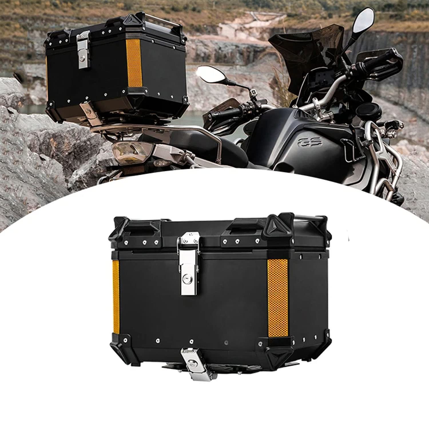 Vagary Bike Storage Tail Top Box 45L Waterproof Luggage Case Hard Trunk Top Box for Himalayan