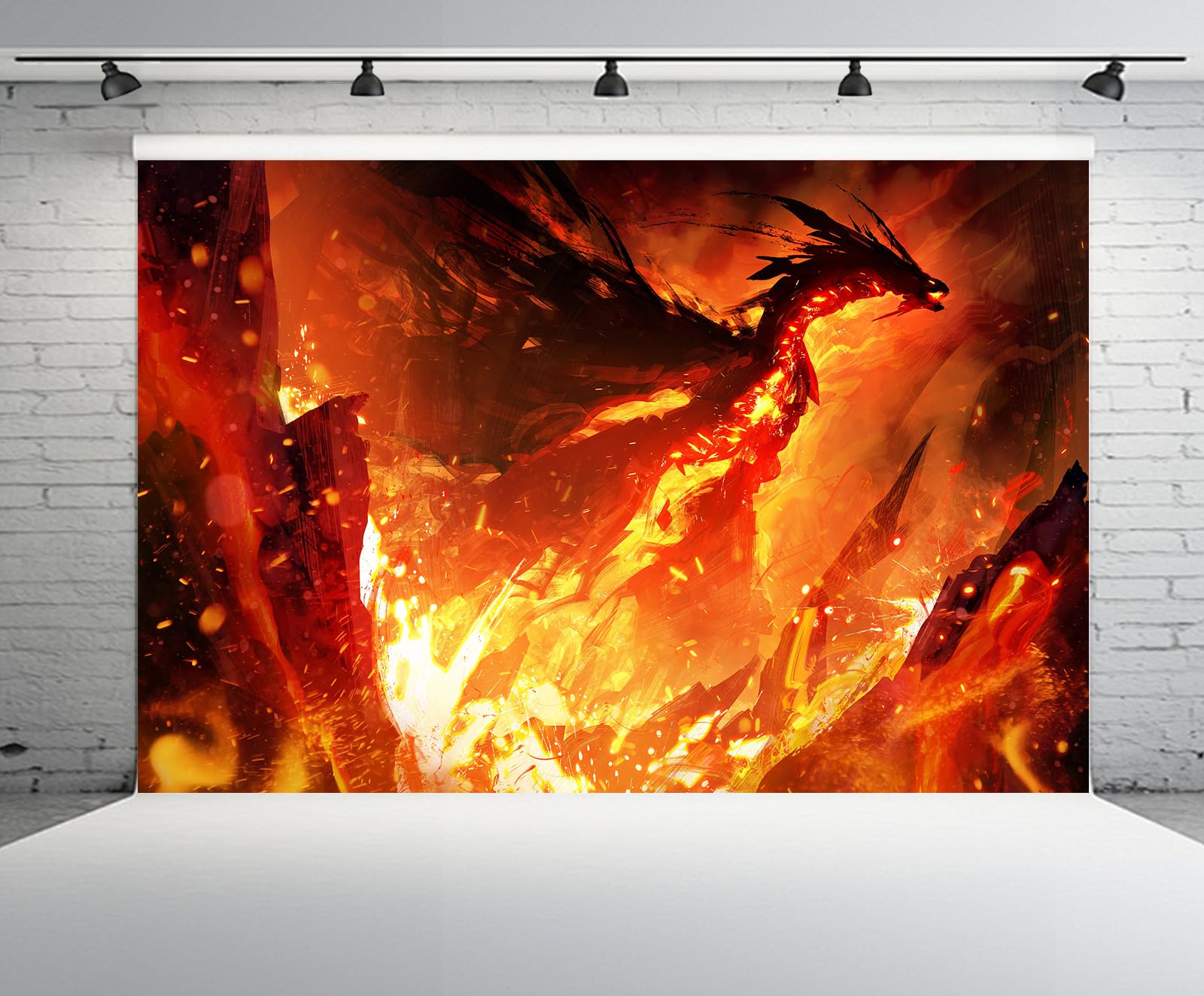 Amazon.com : CHNYWORK 7x5ft Fire Dragon Backdrop Huge Black