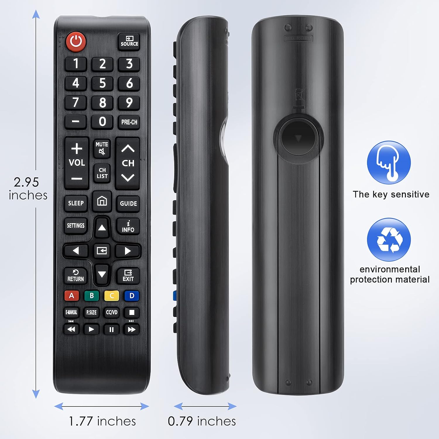 Dimensions of the BN59-01301A remote control