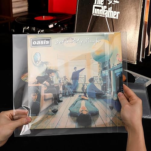 Miniatura 3 de Facmogu 100 fundas de disco de vinilo de 7 pulgadas para protección de 45 RPM, cubiertas exteriores de álbumes de 7.4 x 7.4 pulgadas para colección