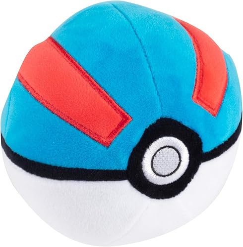 Pokemon Poke Ball Squeaky Plush Toy for Dog, 6-Inch Size, Blue