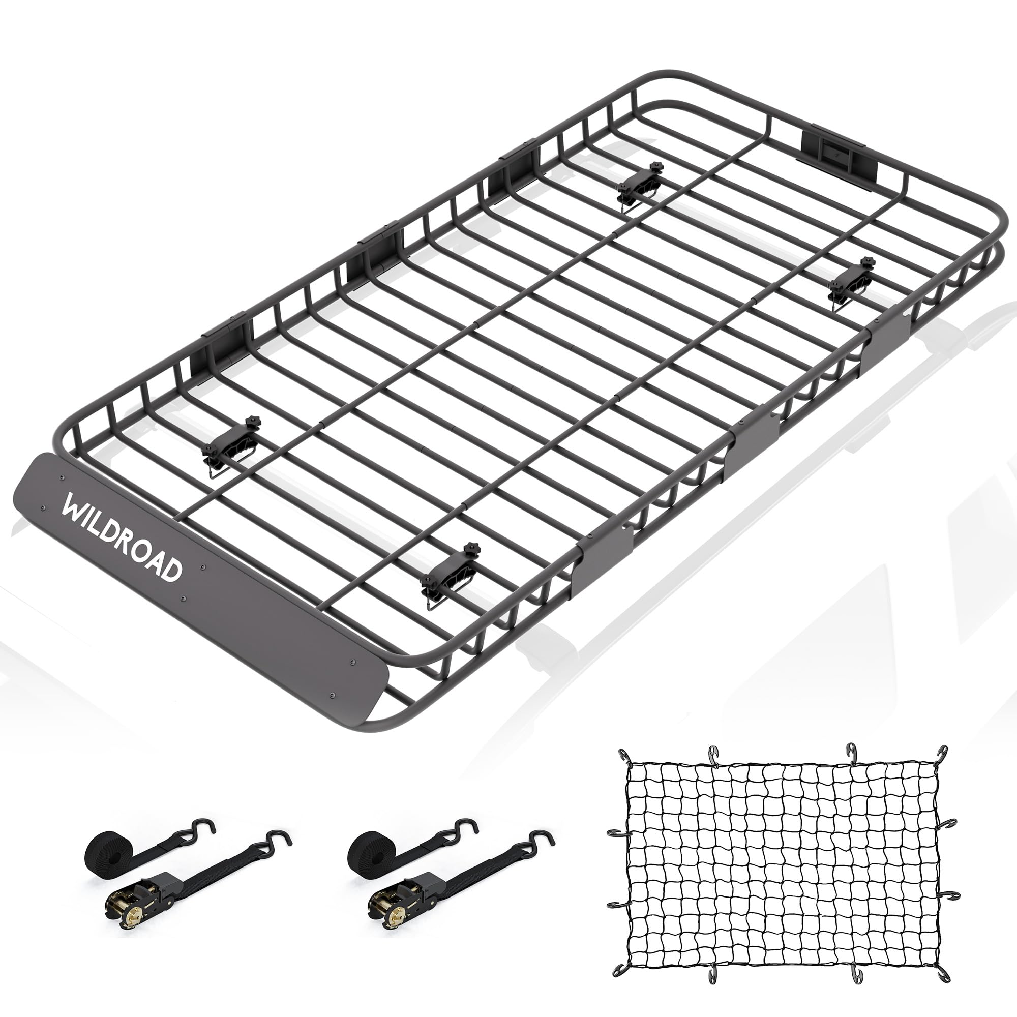 WILDROAD Rooftop Cargo Carrier Combo Roof Rack Cargo Basket 84" x 39" x 4"