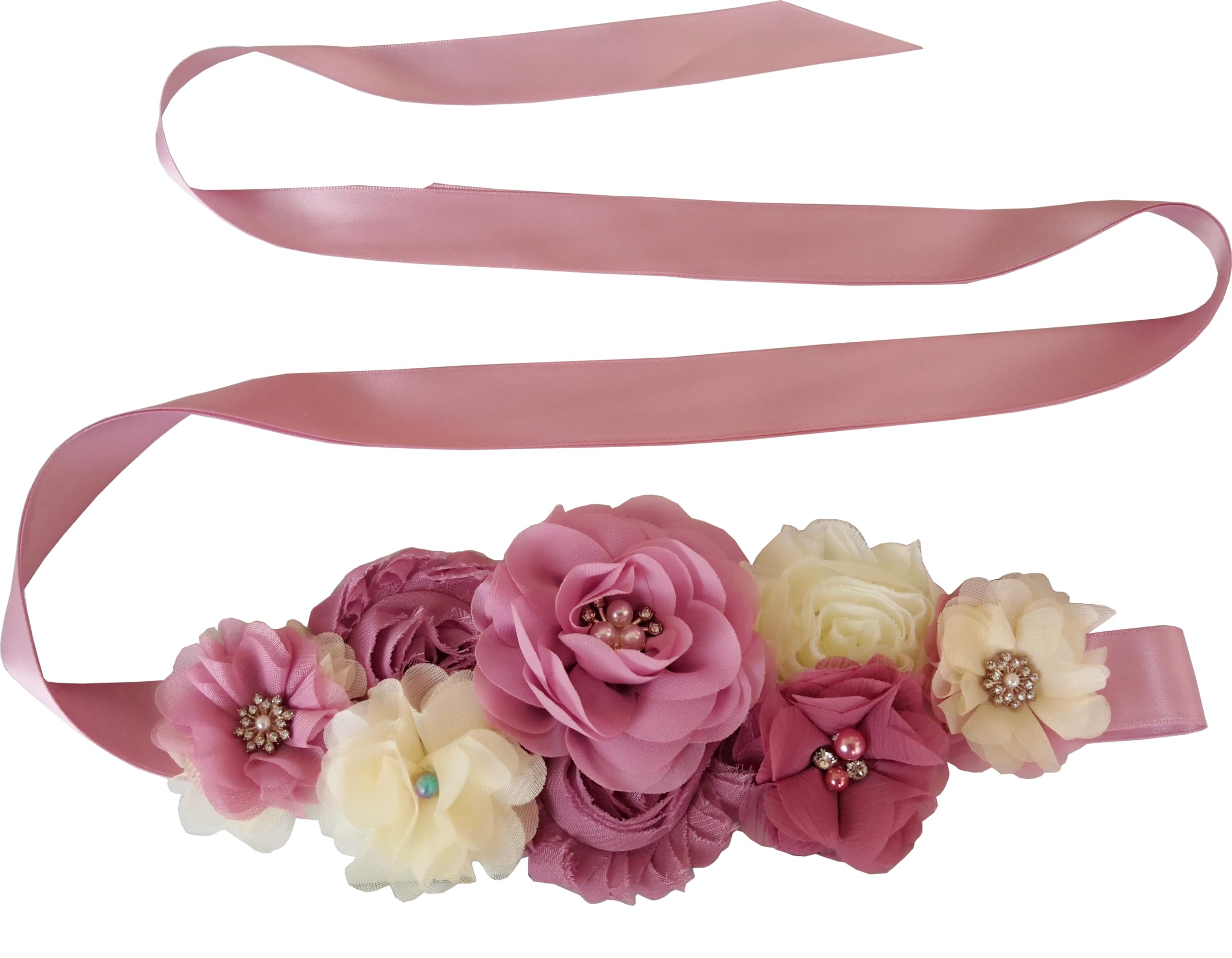 Oyabridal Wedding Bride Belt Floral Sash Belts for Maternity Dresses Floral Belt Sash Girls Women Baby Shower