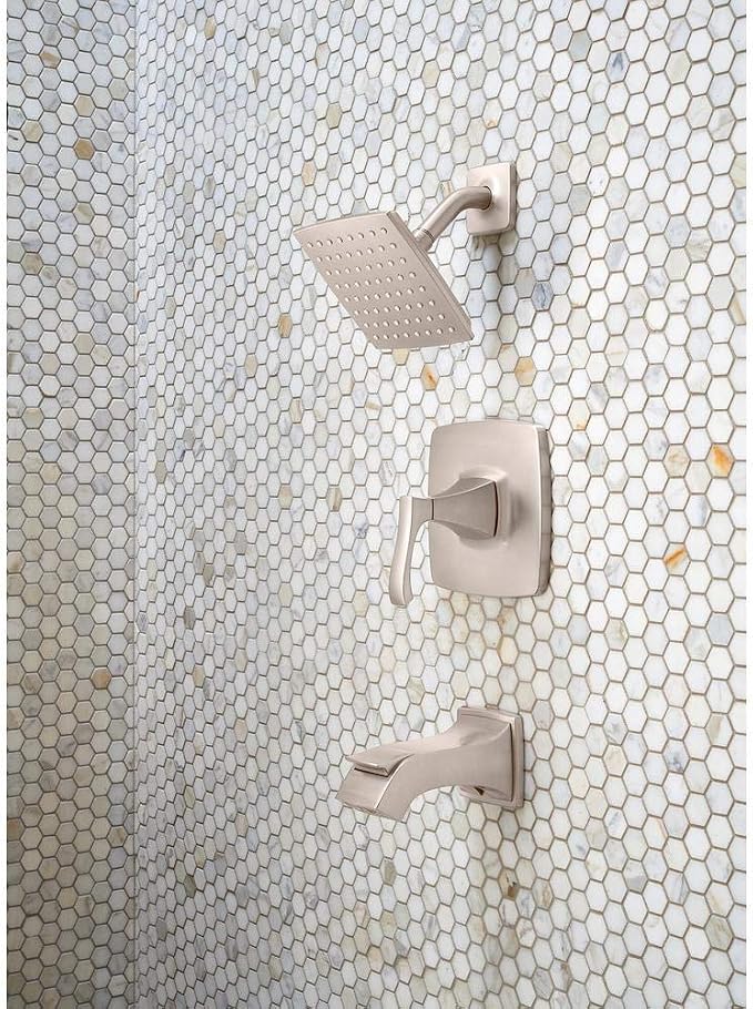 Set de grifería Pfister Venturi para tina y ducha, níquel cepillado miniatura 3