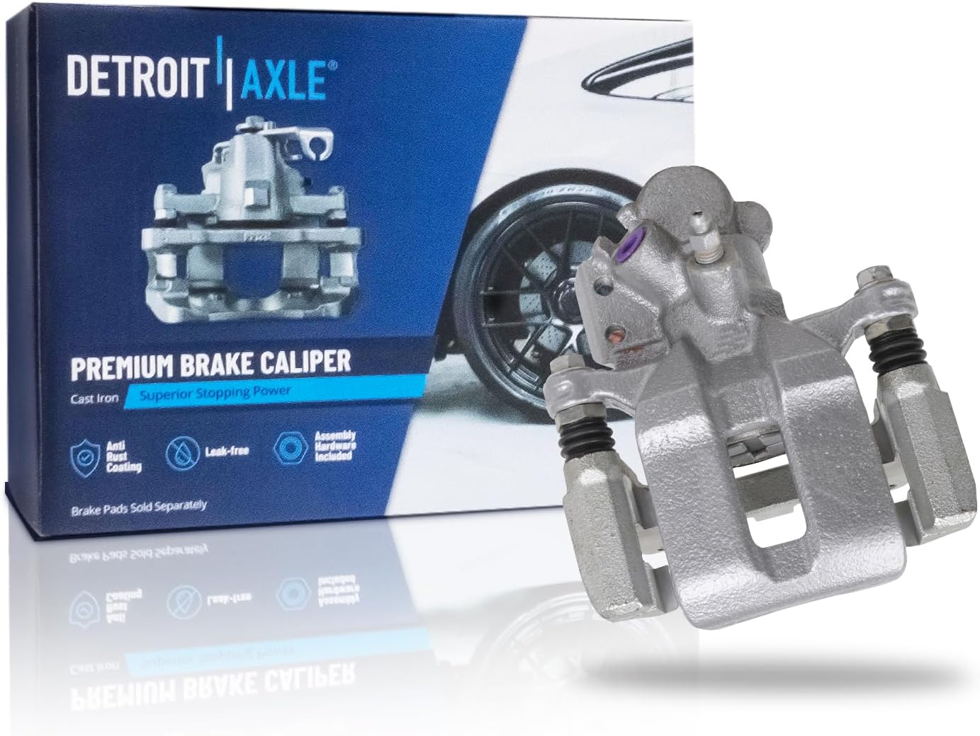 Detroit Axle - Rear Left Brake Caliper for 2007-2013 Suzuki SX4, 2008 2009 2010 2011 2012 Driver Side Disc Brake Caliper with Bracket Replacement