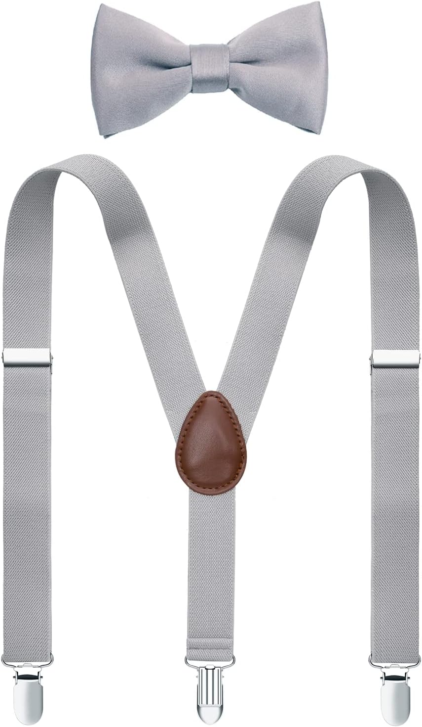 Boys' Men's Suspenders with Bow Tie Adjustable Elastic