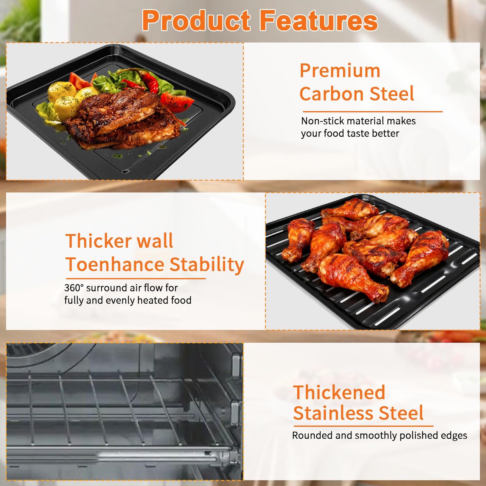 ID:706101  レンジボード　 Amazon.com: GCQ 3PCS Air Fryer Grill Pan Basket Wire Rack Set for