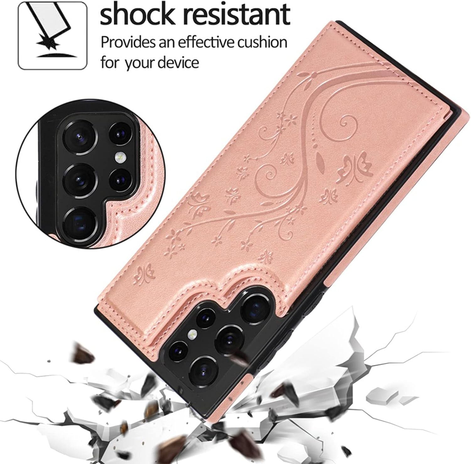 Samsung Galaxy S23ultra/s23plus/s23用ケース、磁気PUレザーフリップケース、傷防止プレミアムPUレ