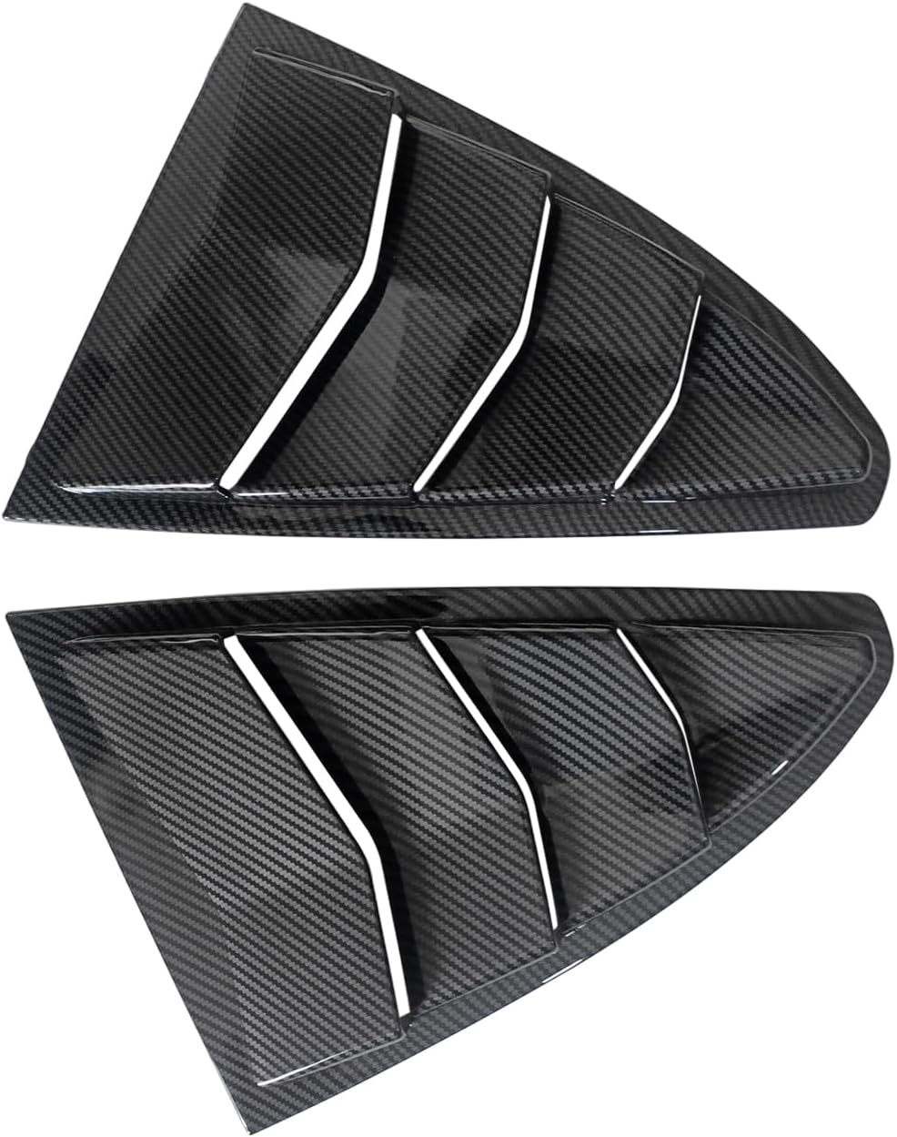 YOUNGERCAER Rear Side Window Louvers Air Vent Scoop Shades Cover Blinds for 2023 2024 2025 Tesla Model X Carbon Fiber Look ABS Exterior Decoration Cover Blinds Trim