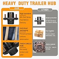 Vista 4 de 2 juegos de kit de buje de eje de remolque de 3500 lb, kit de buje de remolque de 5 pernos de 4.5 pulgadas, buje de remolque de 5×4.5 que se ajusta