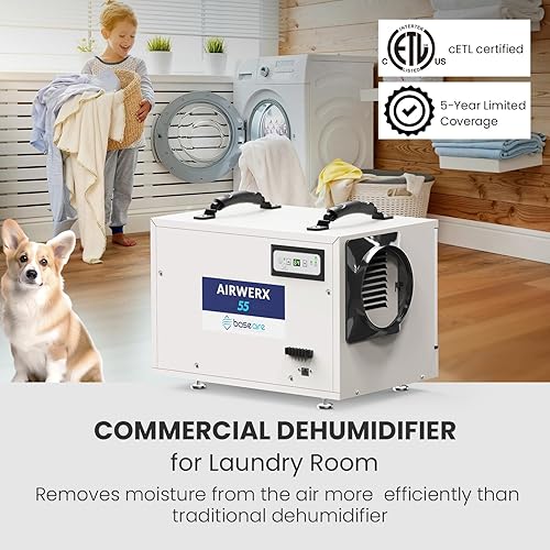 Miniatura 3 de Deshumidificador BaseAire Crawlspace, deshumidificadores comerciales de 113 pintas con manguera de drenaje para sótano de toda la casa, industria,