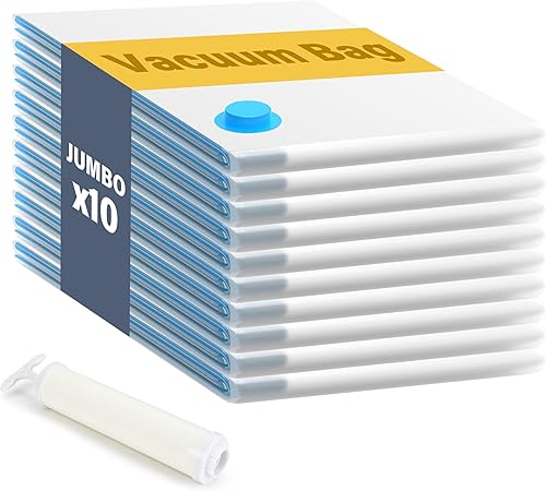Miniatura 9 de Simple Deluxe Paquete de 20 bolsas de almacenamiento al vacío, bolsas ahorradoras de espacio con bomba de mano, bolsas de sellado al vacío para
