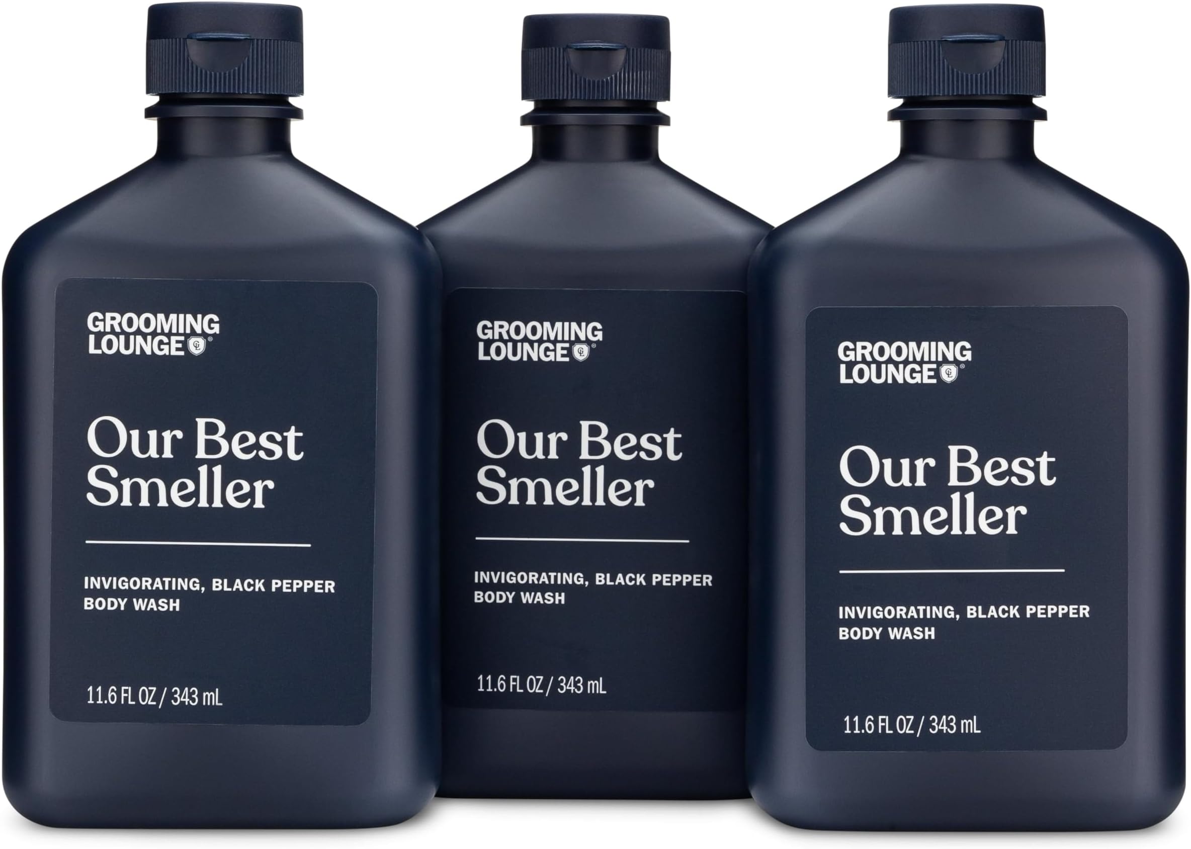 Grooming LoungeOur Best Smeller Body Wash For Men - Warm, Sweet, Invigorating Black Peppercorn Scent, 3-Pack