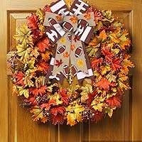 Vista 4 de ABTOLS 2 rollos de cintas de fútbol marrones de 10 yardas de 2.5 pulgadas, cinta de arpillera con borde de alambre, cinta de hojas de otoño