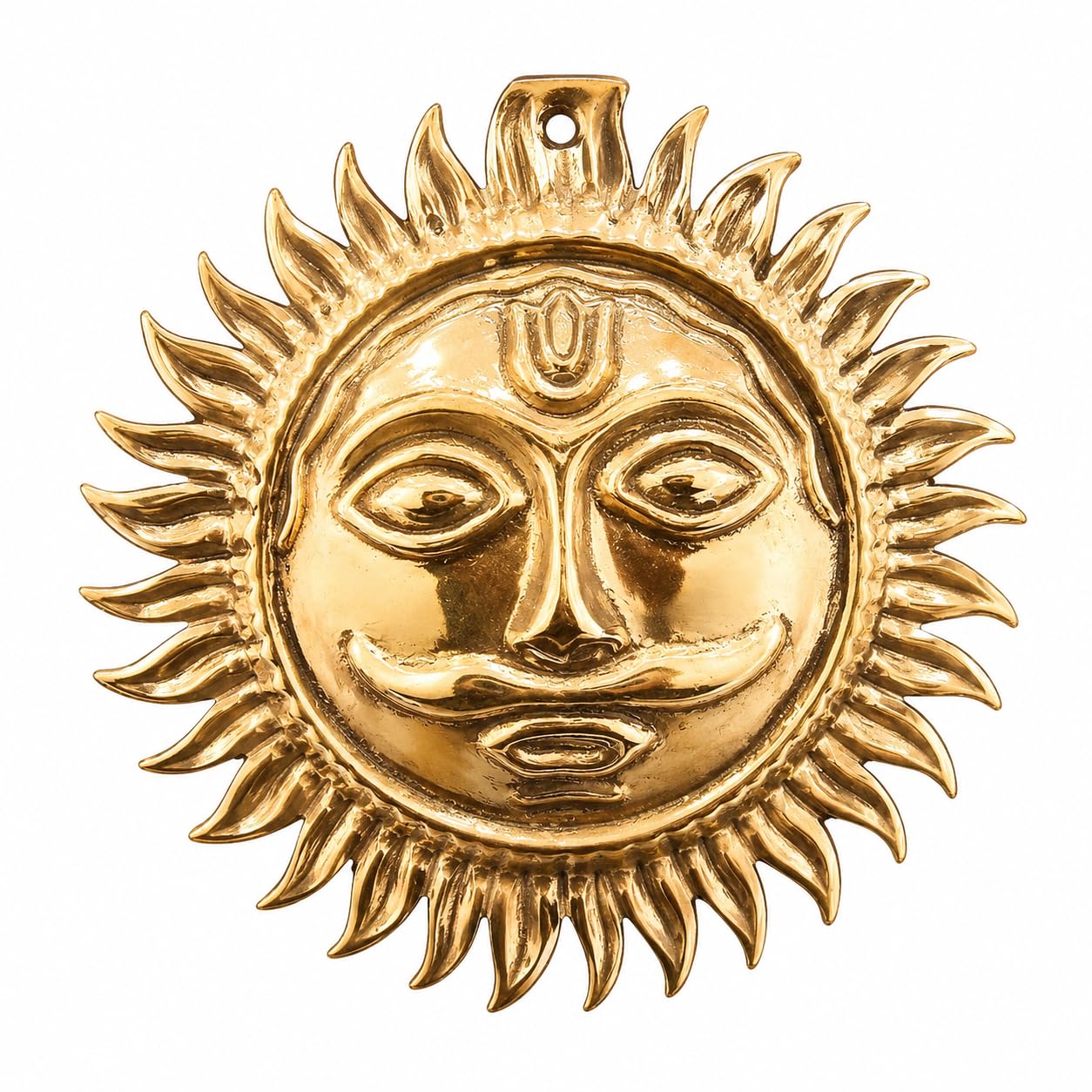 Pure Copper Surya Dev Sun Face Wall Hanging for Home Decor | Vastu Wall Art for Entrance, Pooja Room, Temple & Office | Decorative Copper Wall Hanging | 9 x 9 cm-image-11