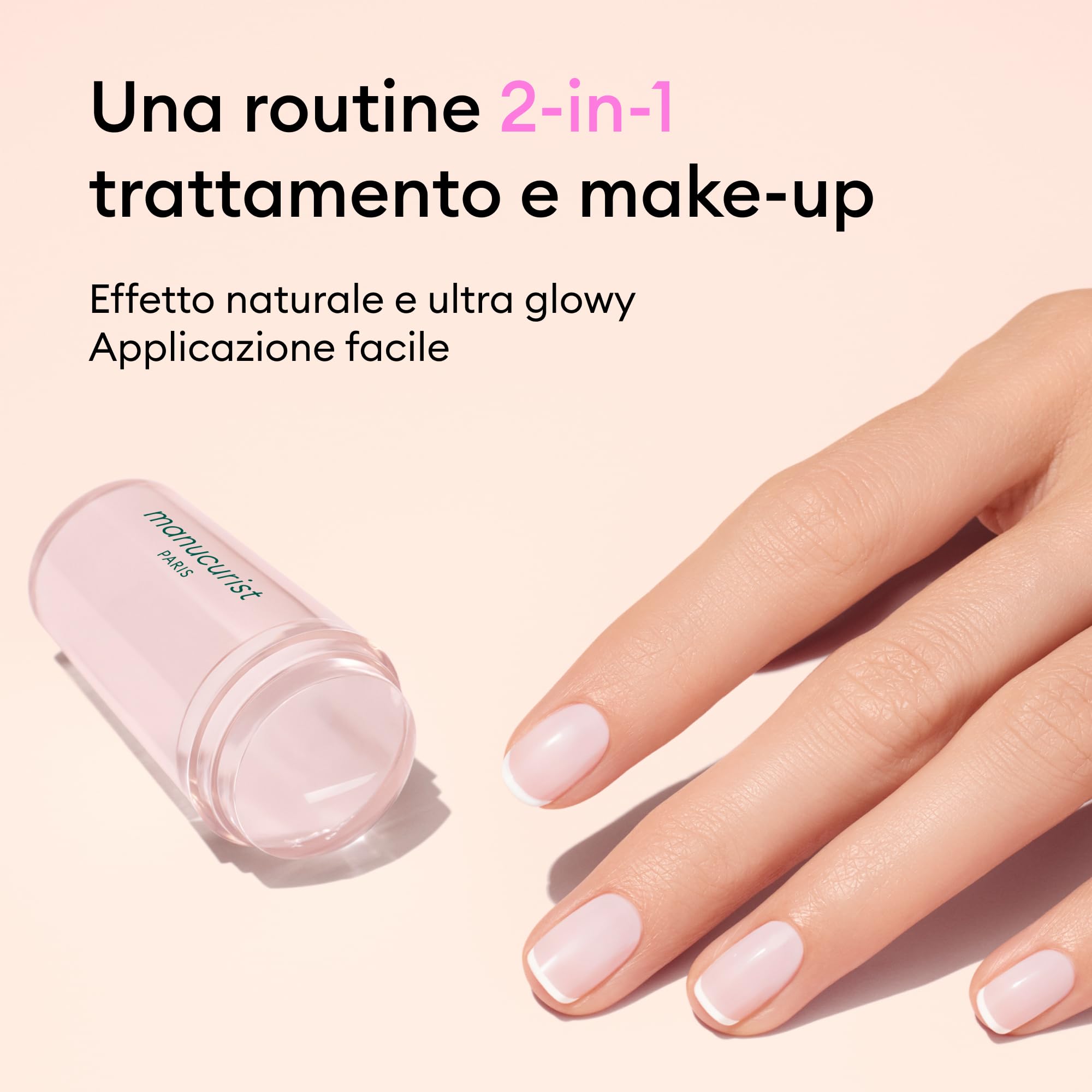 French Manicure Kit di Manucurist - Active™ Glow Raspberry, Smalto Unghie Green™ Crème, Mani Stamper, Top Coat Effetto Gel Green™ - Kit French Unghie