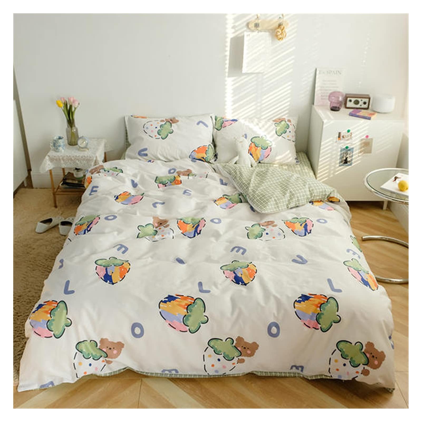 Housse de couette respirante coton fin contre la transpiration taille queen