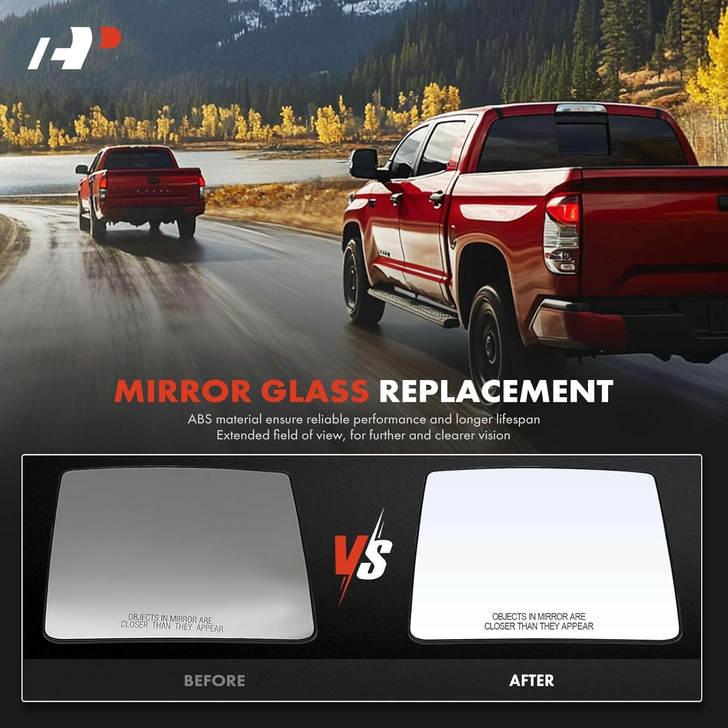 A-Premium Right Passenger Side Upper Heated Mirror Glass with Backing Plate Compatible with Ford F-150 F150 2007-2014 - Towing Mirror Convex, Replace # 7L3Z17K707C-HTD, 7L3Z17K707CHTD