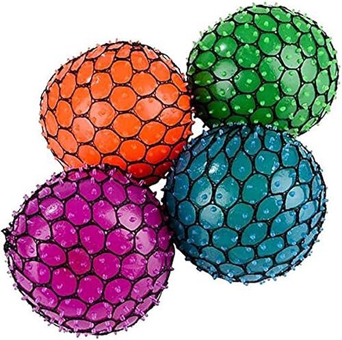 Miniatura 3 de Bola de malla de neón para aliviar el estrés y relajarse, paquete de 3