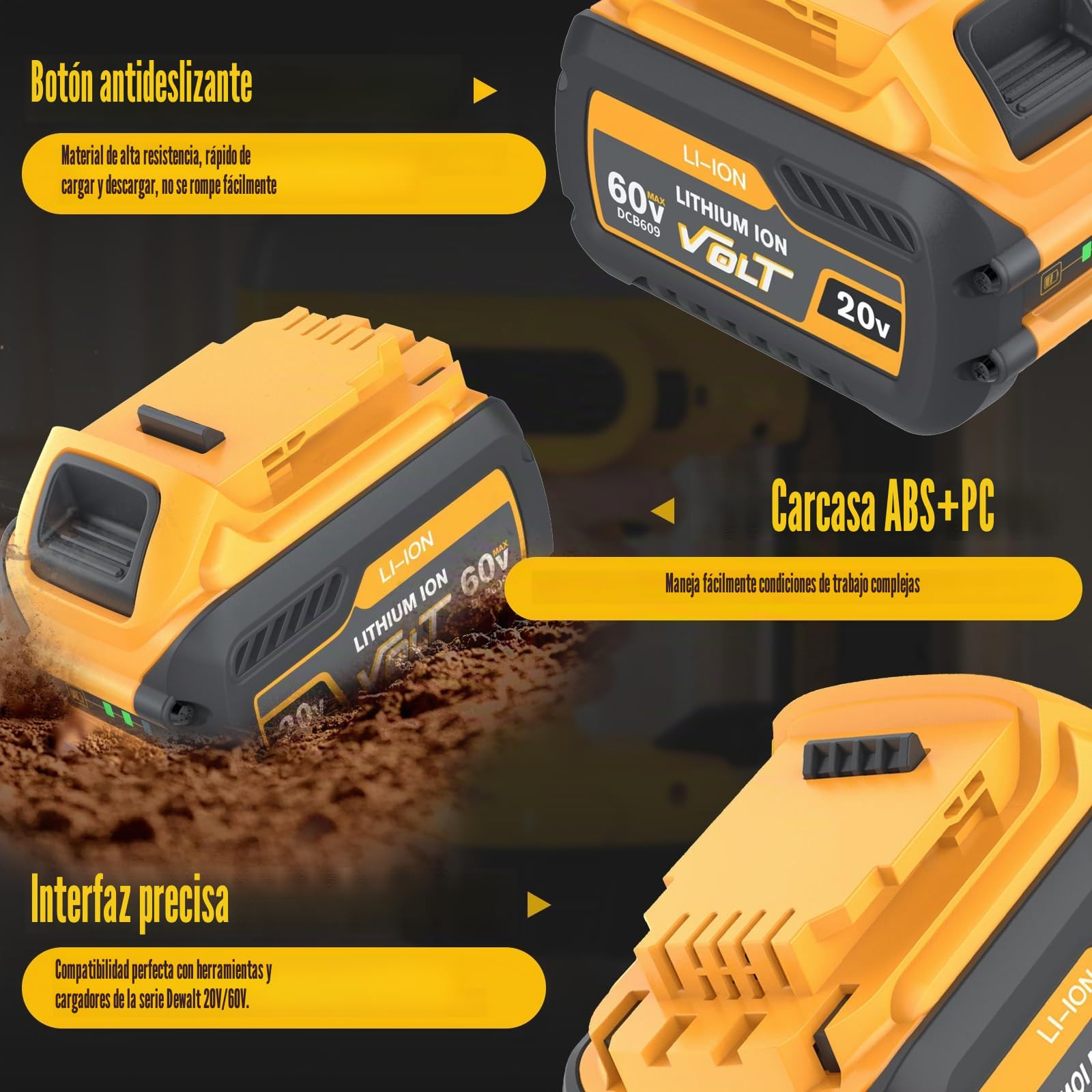 2 baterías FlexVolt XR de 20 V/60 V 9000 mAh para Dewalt DCB609 DCB606 DCB612 DCB184 DCB546 DCB200 DCB201 DCB182 compatible con herramientas eléctricas inalámbricas de 18 V, batería de iones de litio