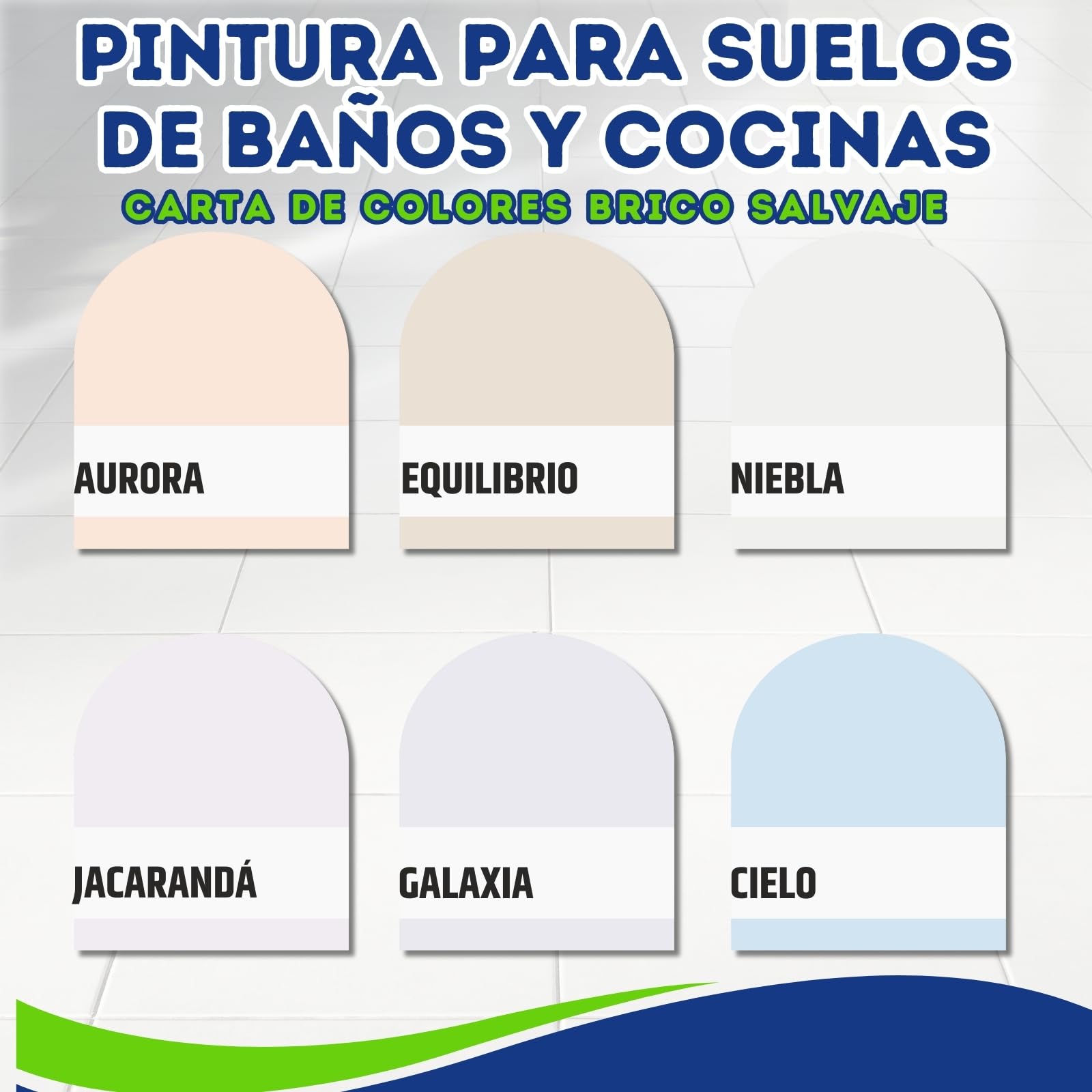 Pintura para suelos Cocina y Baño SATINADO, Mono Componente, Al Agua, Fácil Aplicación (Niebla, 750 ML)
