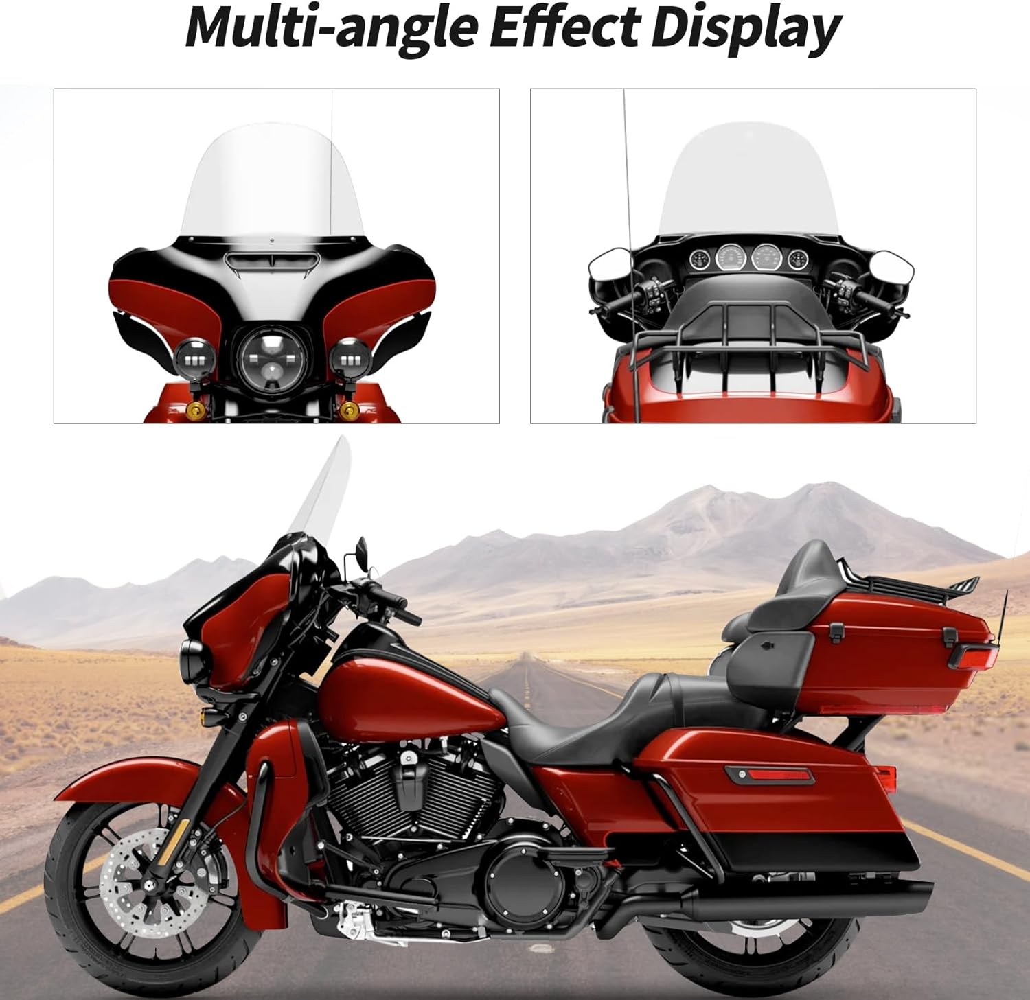 psler 14’’ Motorcycle Windshield Windscreen for Electra Glide Street Glide Ultra Limited Tri Glide 2014-2023,Clear