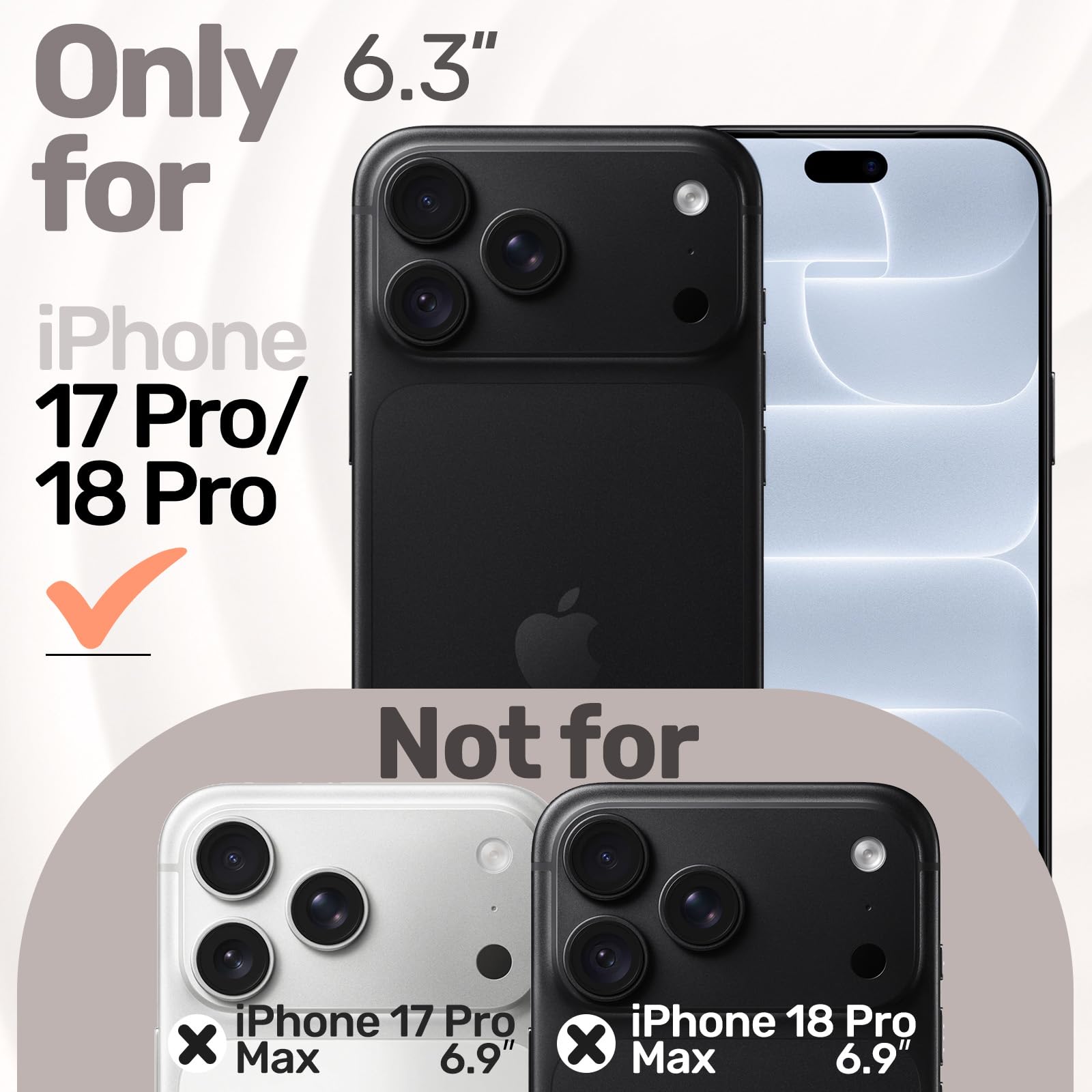 JETech Magnetische Silikon Hülle für iPhone 18 Pro/17 Pro, Schwarz – Ansicht 2