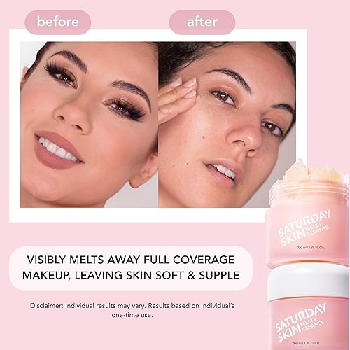 Miniatura 6 de Saturday Skin Melt Cleanse - Bálsamo removedor de maquillaje, limpieza diaria, bálsamo facial a aceite, lavado de doble cara, vegano, quitar