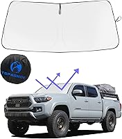 Vista 8 de Parasol para parabrisas delantero compatible con GMC (2019-2024) Sierra 1500 2500 3500 SLT, AT4, Denali Pickup Accesorios - 210T Protector solar
