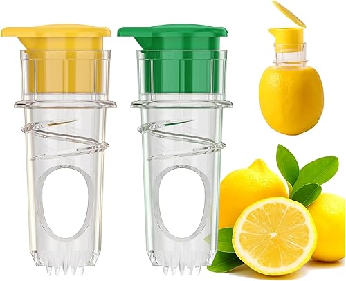 Miniatura 7 de Exprimidor de limón con tapa de rosca, 2 unidades, exprimidor manual de cítricos con tapa y filtro, exprimidor de lima sin BPA para limónnaranja,