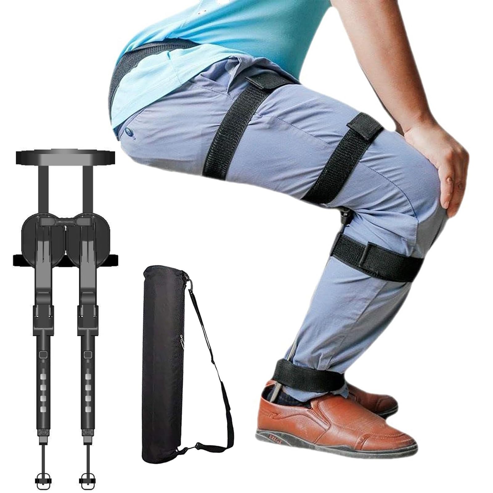 Chaise invisible portable exosquelette réglable 5 hauteurs