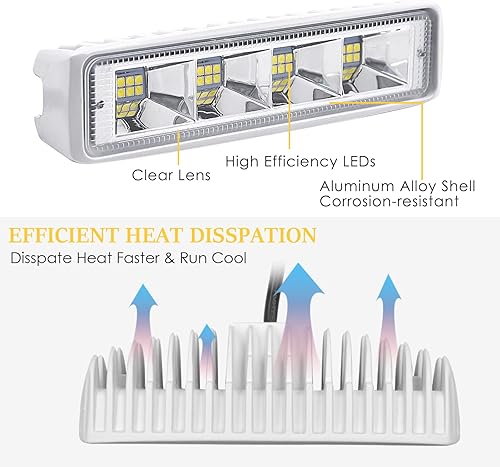 Miniatura 3 de Acelane Luces LED para barco, barra de luz marina, barra de luz esparcidora en T, haz de inundación, luces de cubierta de barco, luces de muelle