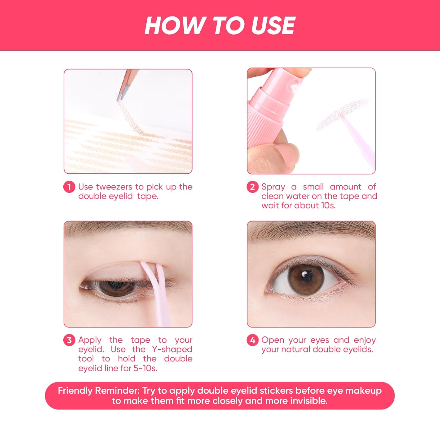 MLEN DIARY Double Eyelid Tape Invisible Eyelid Lifter Strips for Hooded Eyes Droopy Eyelid Lifter Eye Lid Strips with Tools (192P-22.3 * 2.8mm)