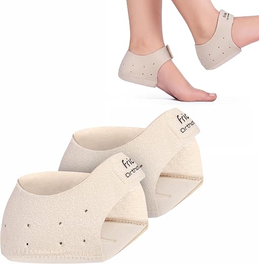 Frido Orthotics Heel Protector for Heel Pain Relief | Gel Heel Pad with Velcro Strap | Anti-Slip Heel Cup Cushion for Men...