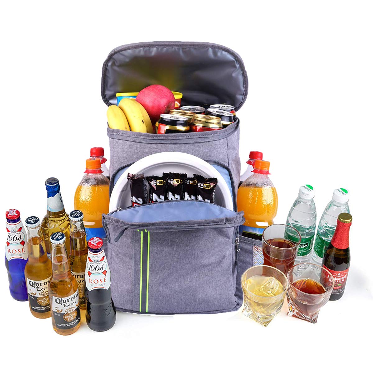 33L wasserdichter kühlrucksack mit guter Isolation kühltasche Rucksack Kühlbox Rucksack Picknickrucksack für Camping und Wandern